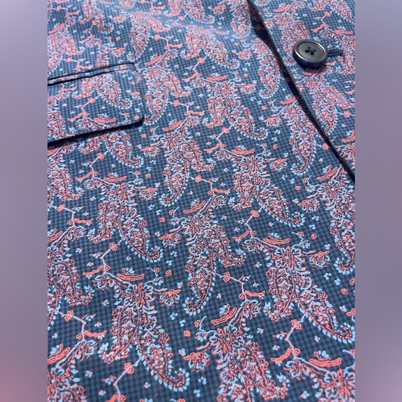 Linea Uomo Blazer Jacket Paisley Multicolor Cotton Single Breasted Size 44S - Picture 9 of 12